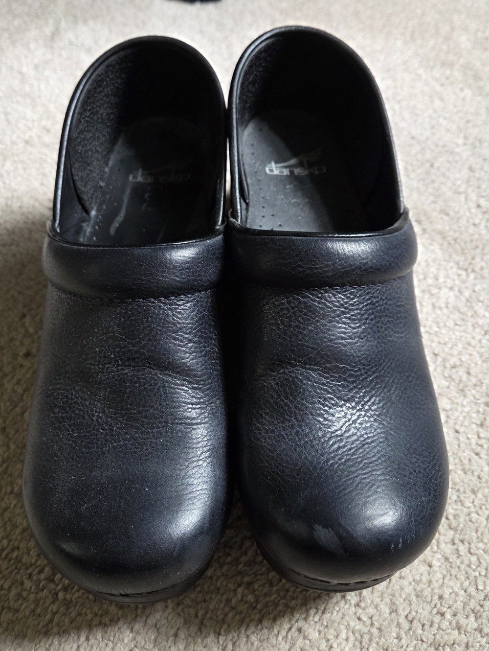 Gently Used Dansko Navy Leather Slip-On Clogs